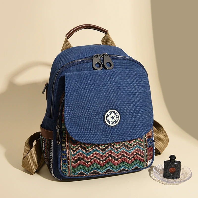Casual National Style Denim Backpacks New Luxury Designer Bags for Women Bohemian Large Capacity Exquisite Stylish School Bag - view 5