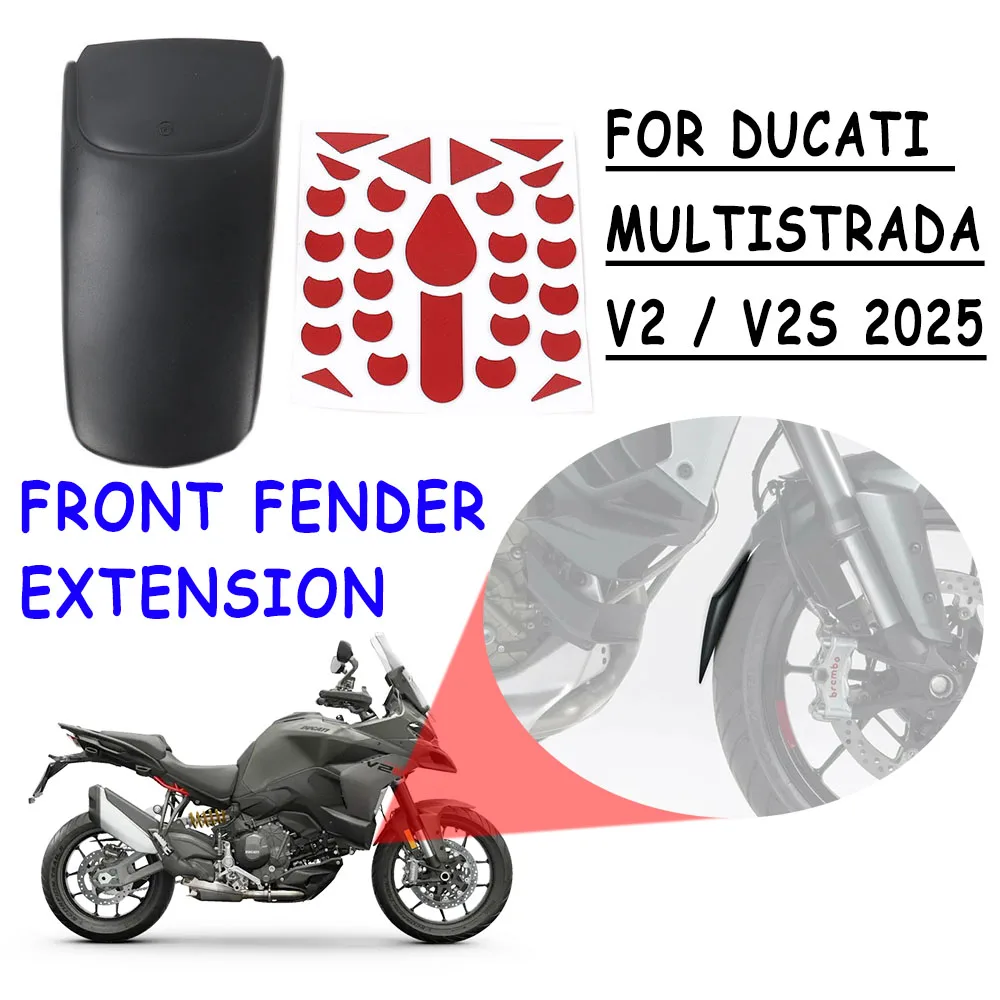 

V2 подходит для Ducati Multistrada V2/V2S 2025, удлинитель переднего крыла, брызговик, аксессуары для мотоциклов, новый черный