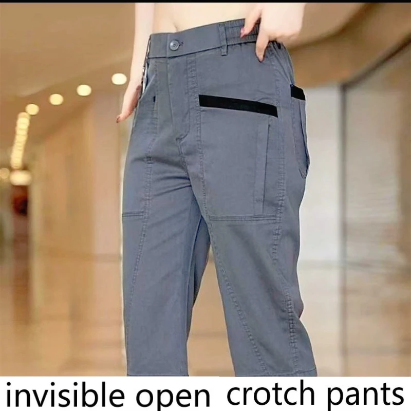 

Invisible Crotch Pants 2025 Popular Four-pocket Crotch Pants Men's Casual Shorts Full Open, Couples Dating Convenient