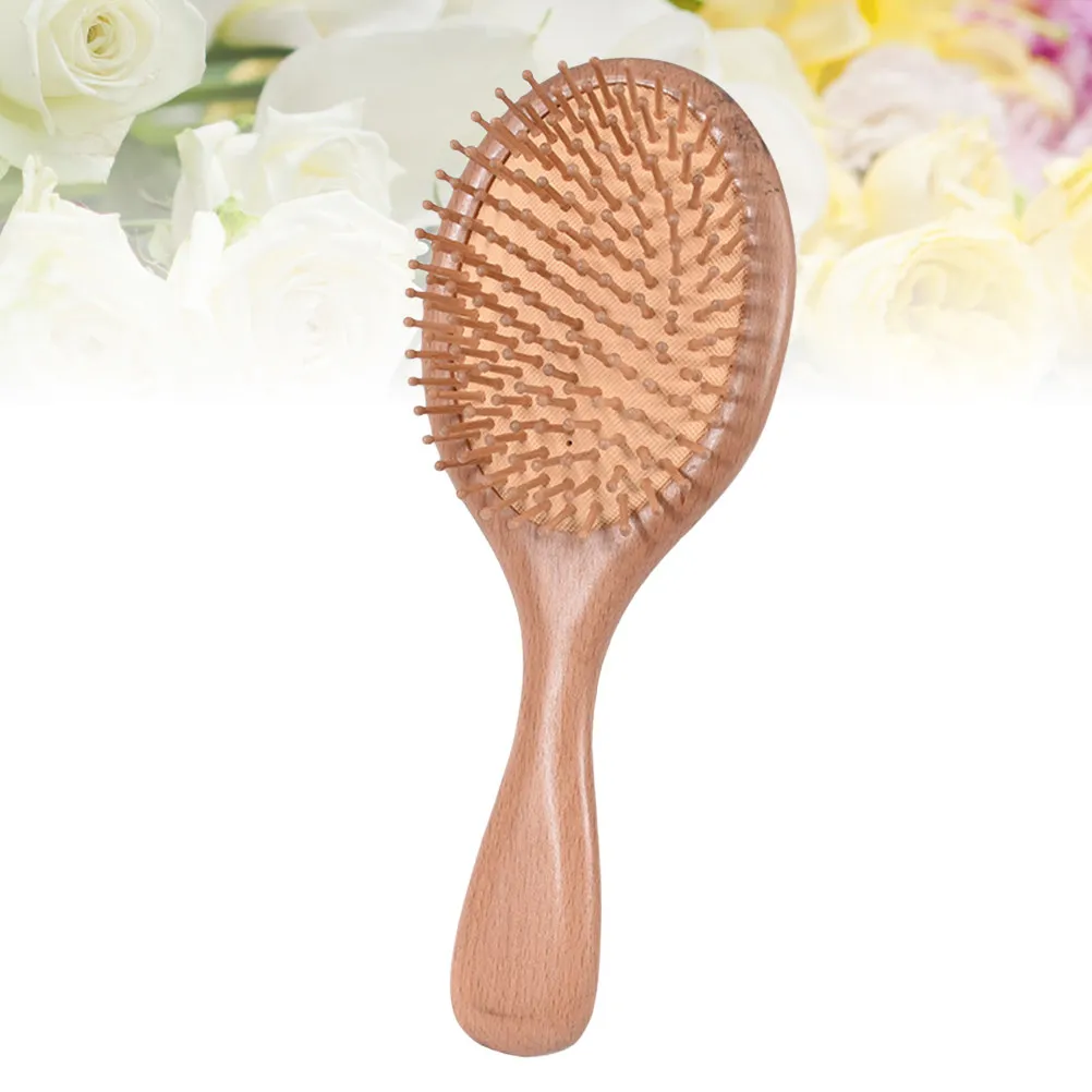 

Wooden Massage Comb with Natural Beech Bristles Scalp Stimulating Detangling Hair Brush for All Hair Types Cushion