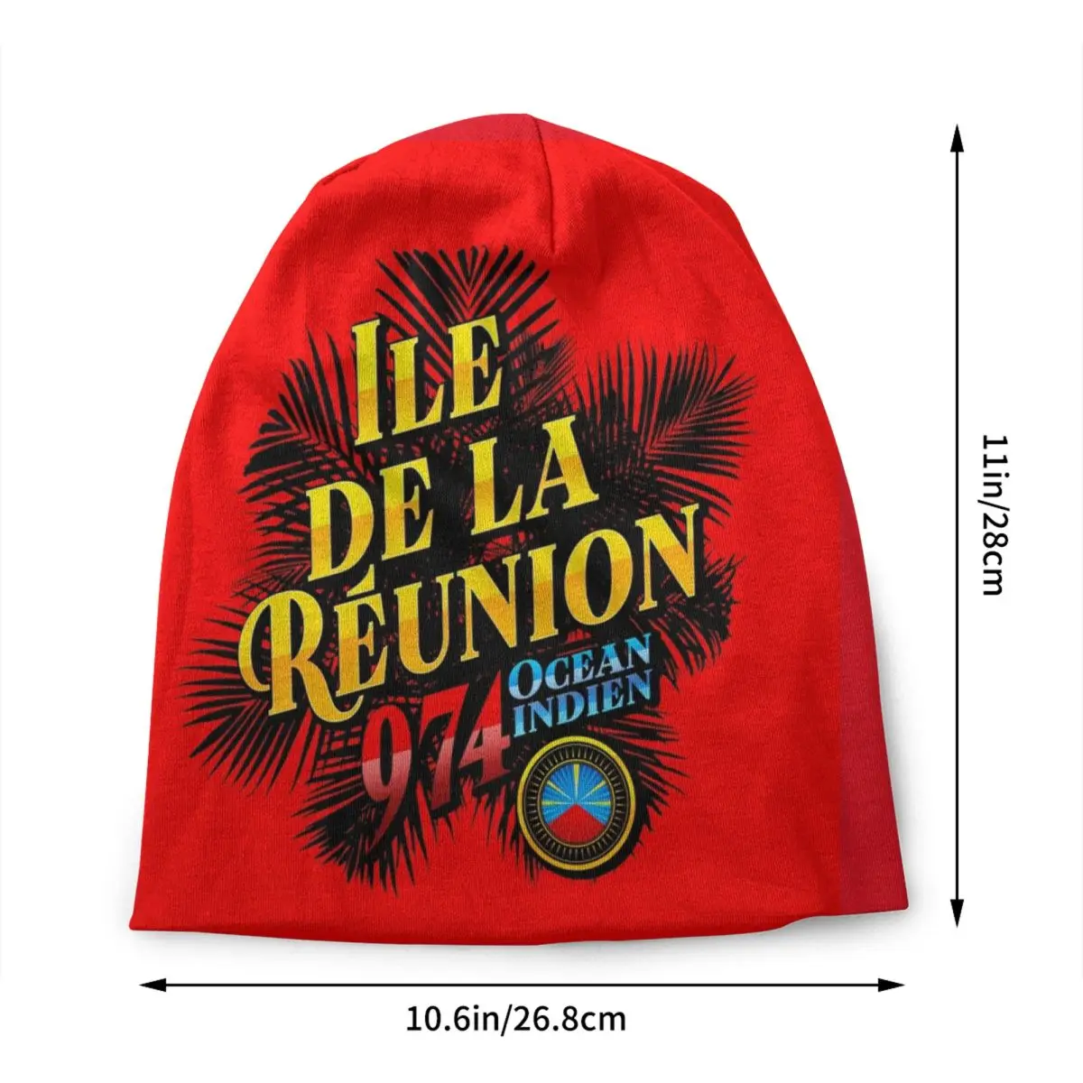 Custom Reunion Island 974 Bonnet Hats Hip Hop Knit Hat For Women Men Warm Winter Tropikal leaves Skullies Beanies Caps