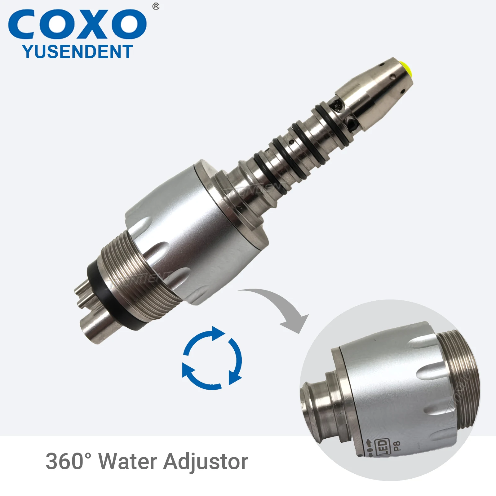 COXO مقرنة الأسنان 6 ثقوب LED الألياف البصرية اقتران سريع موصل محول مثل Sirona R/F لقبضات توربينات الهواء عالية السرعة #3