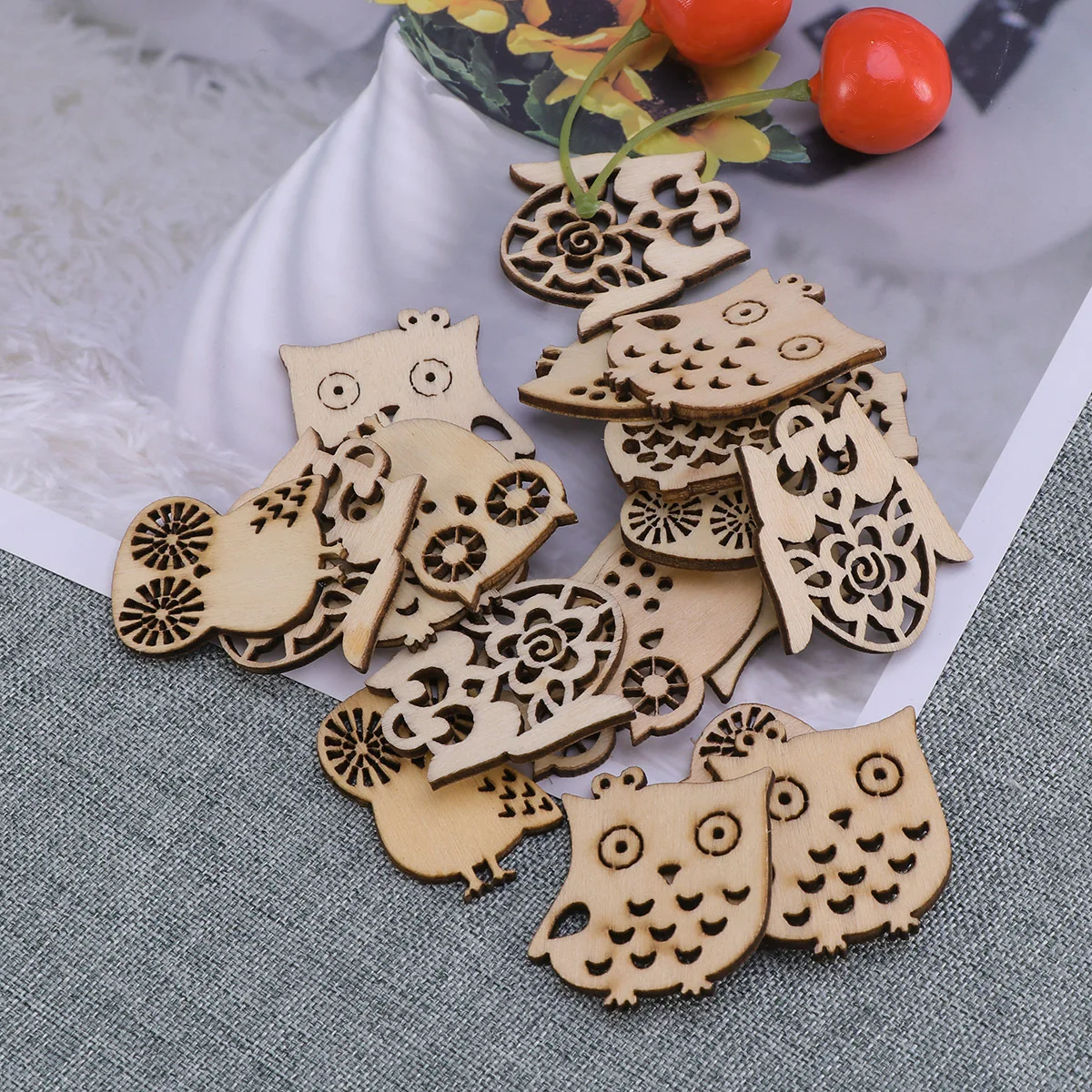 

20pcs Owl Wood Piece Diy Craft For Home Decor Kids Painting Manual Accessories Density Board Eco-Friendly Animal Handicraft