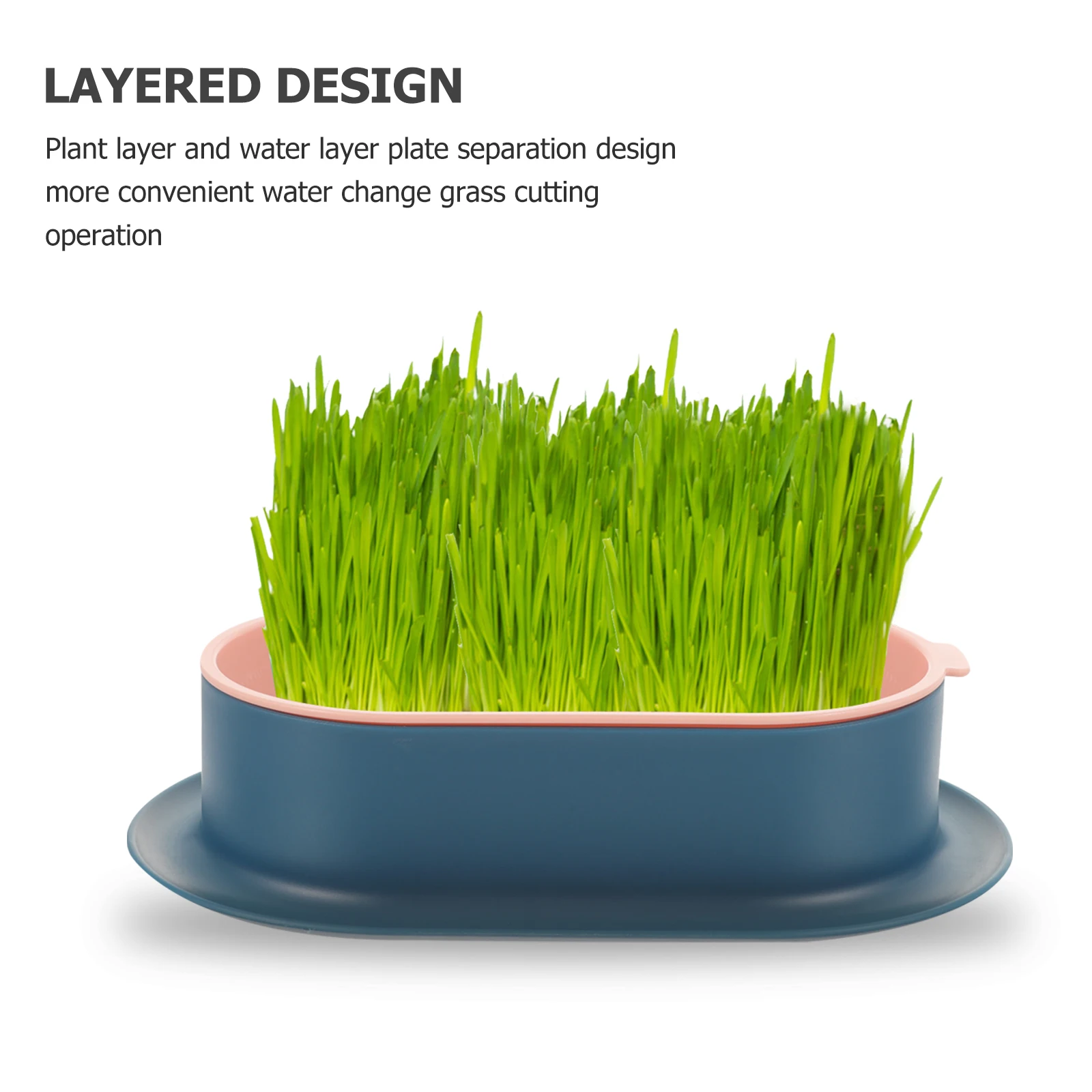 

Hydroponic Cat Grass Planter Pink Large Area Durable Plastic Box Home Office Pet Use Easy Cultivation Gardening Tool Kit