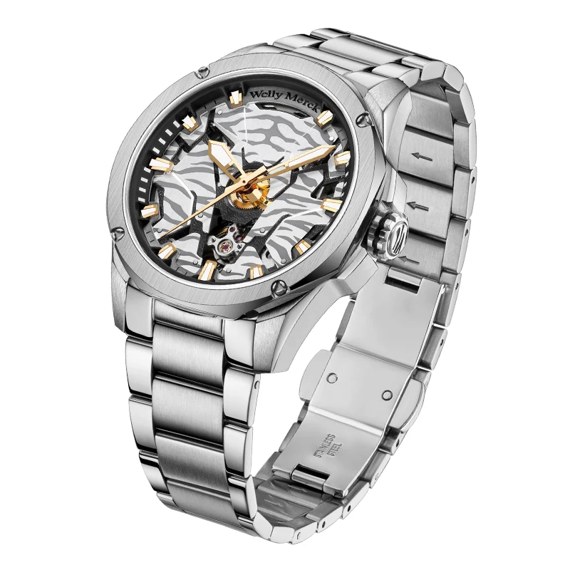 Orologio WM Orologi meccanici automatici Orologio da uomo d'affari classico casual resistente all'acqua Orologio Welly Merck WM075M