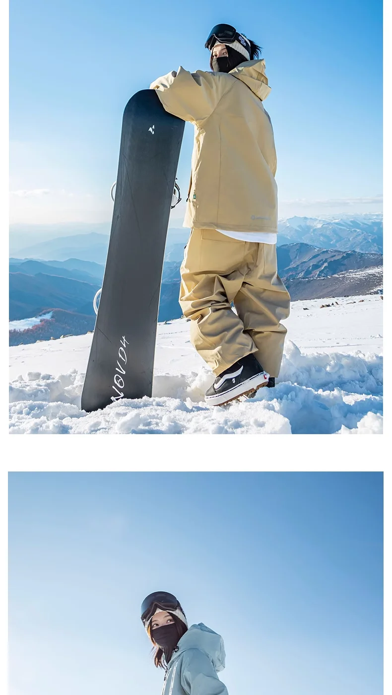 John Snow 2025 Neuer Unisex Ski-Anzug für Einzel- und Doppelbretter, Locker Geschnittener Wasserdichter Wärmehaltender Skianzug mit Skihose und Skijacke – Detail 39