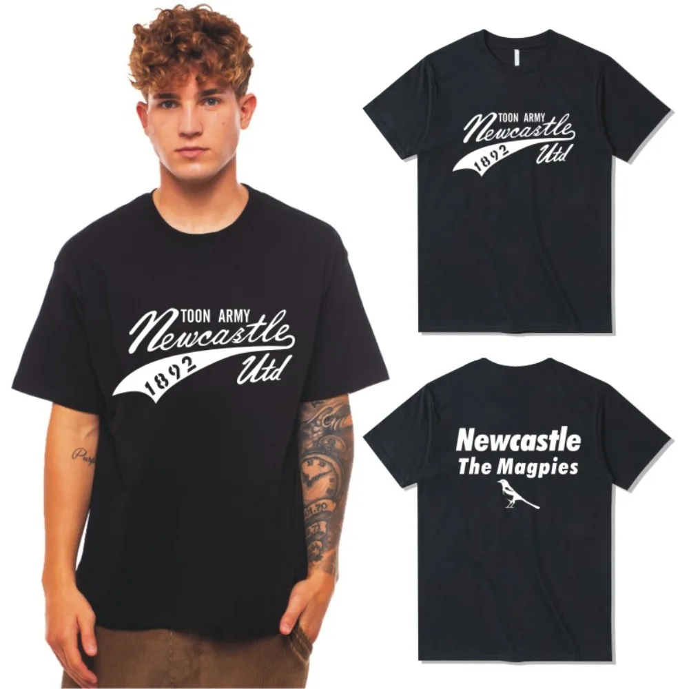 Men Summer Newcastle Football Clothes Fans T-Shirt Short Sleeve Cotton Half Sleeve Summer Men's New Crew Neck Sports T-shirts