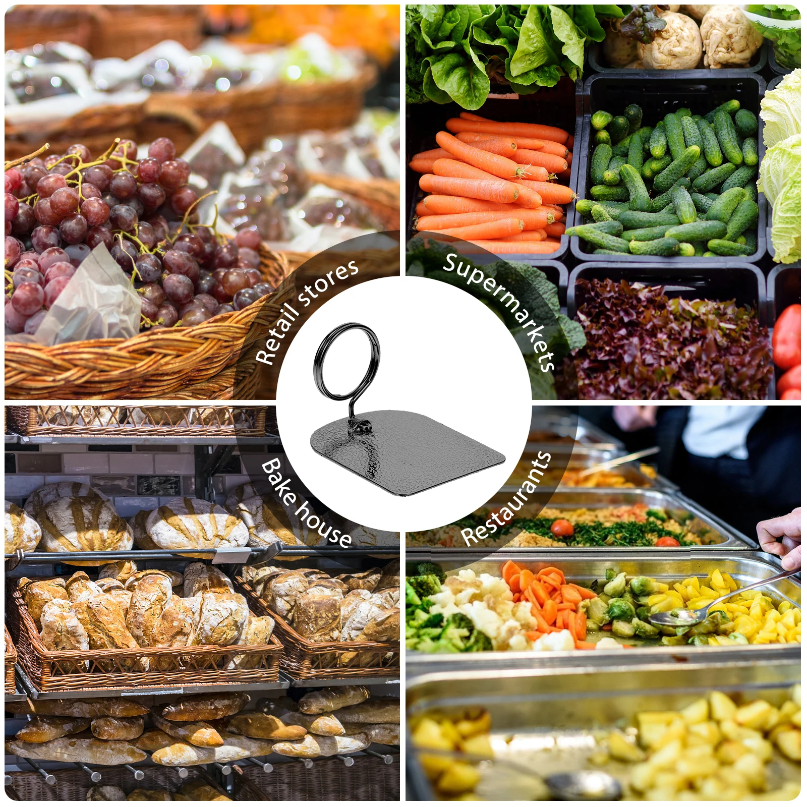 

3pcs Price Tag Holder Clip Metal Label Holders Advertising Clamp Supermarket Cards Display Signs Menu Simple File Folder