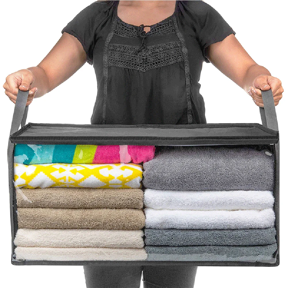 Foldable Storage Bag Non-Woven Pillow Sweater Quilts Organizer Box for Home Bedroom Wardrobe Closet Clothes Storage Bags