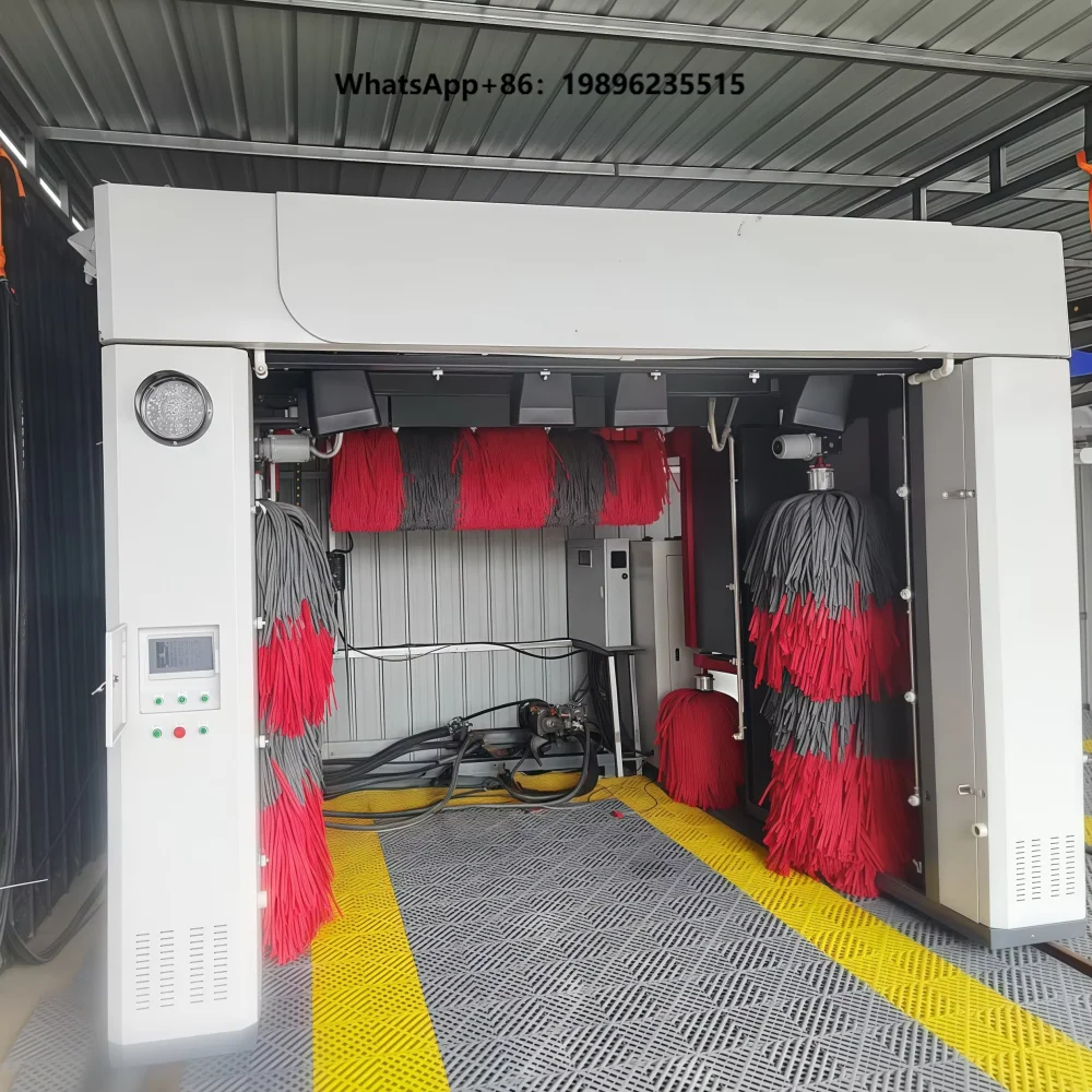 High Efficiency Rollover Car Wash System with Wheel Brush and Wax Spraying Function