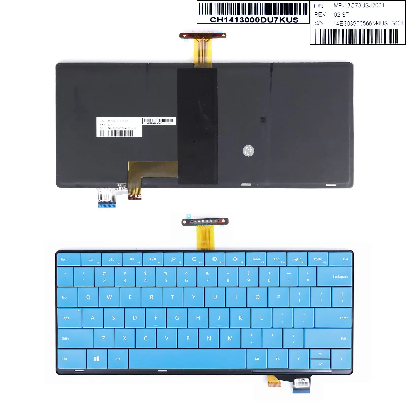 

US Laptop Keyboard for Microsoft Surface Pro3 Pro4 Blue with Backlit