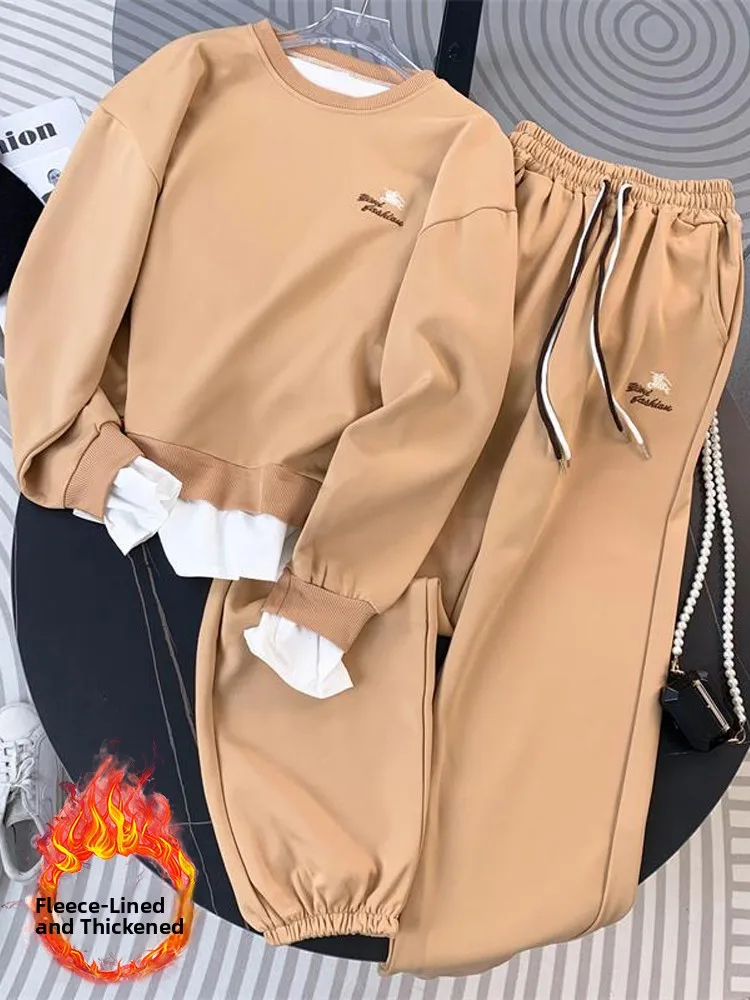 

Faionable Casual Sportswear Set Women's Long Sve Hoodie And Pants Two-Piece Suite Ele Autumn Winter Streetwear