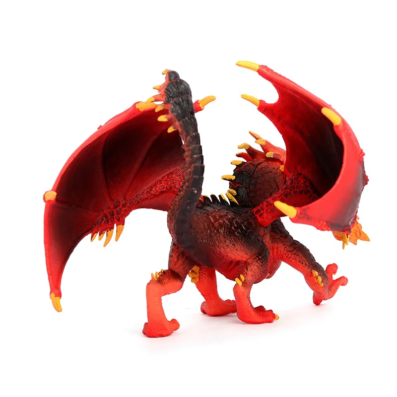 Modelo animal de simulación, dragón de lava occidental warcraft, dragón volador, dinosaurio estático sólido, juguete, regalo de cumpleaños para niños
