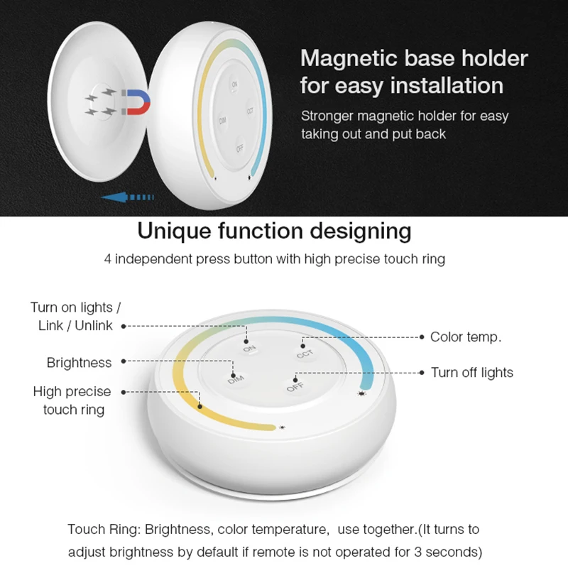 Miboxer S1/S2 3V 2.4G Sunrise Remote Control Rainbow Remote For Color Temperature/RGB/RGBW/RGB+CCT Led Controller Bulb Light