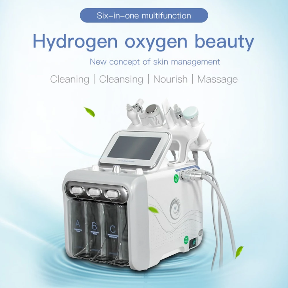 

Hydro Dermabrasion 6in 1 Spa Skin Lifting H2O2 Microdermabrasion Pore Cleaning Water Jet Peel Small Bubble Facial Machine