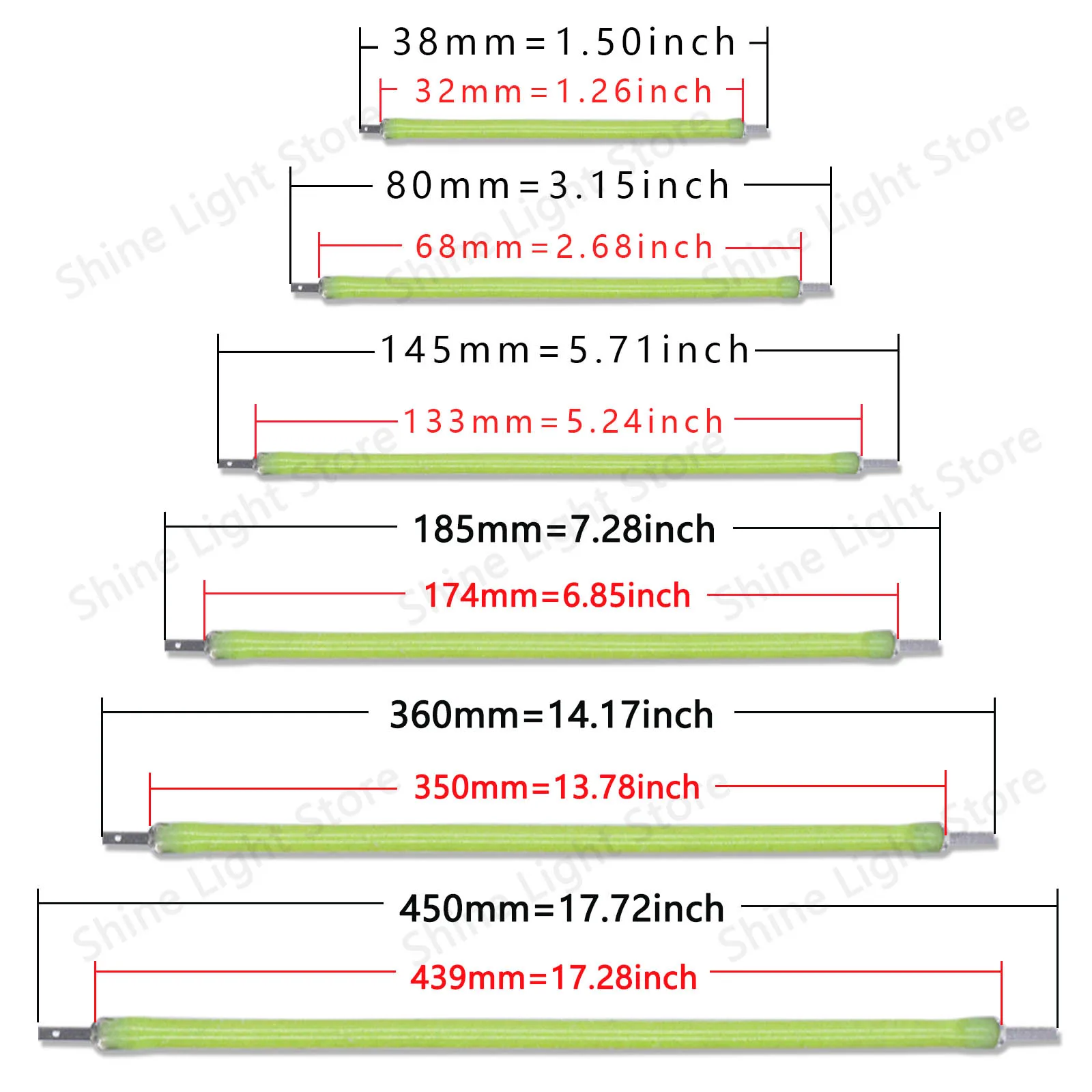 Elastyczny żarnik LED 38 mm 80 mm 145 mm 185 mm 360 mm 450 mm Żarówka Edisona DC3V Lodowy błękit Zimna biała dioda Akcesoria dekoracyjne DIY