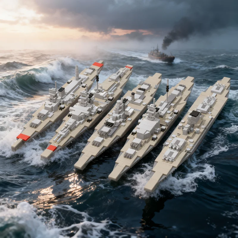 

1545pcs MOC 1 Scale German Premium Battleships Boat Model Building Blocks Christmas Gifts Toy Construction Creative Idea Brick