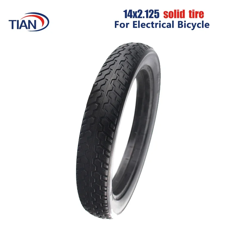 14 Inch Solid Rubber Tire 14x2.125 Explosion-proof Airless Tyre Parts for Foldable Electric Motorcycle E-bike Scooter Wheel