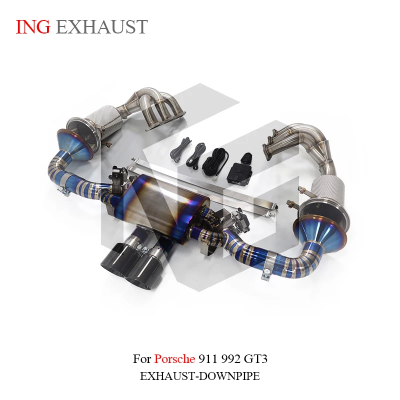 

ING Titanium Alloy Tube Manifold Catback for Porsche 911 992 GT3 4.0L 2018+ Valve Performance Downpipe Muffler Exhaust Accessory