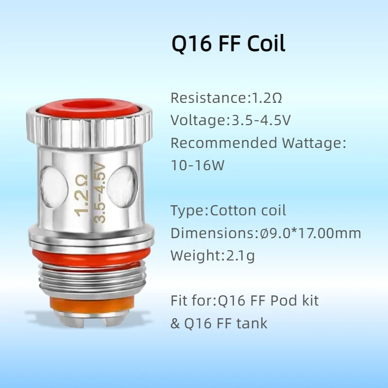 5 Q16 FF 1.2 JUSTFOG Q16 FF Starter Kit Q16 FF Pod Kit Q16 FF Tank atomizer tank for coils & atomizers - gallery image 2