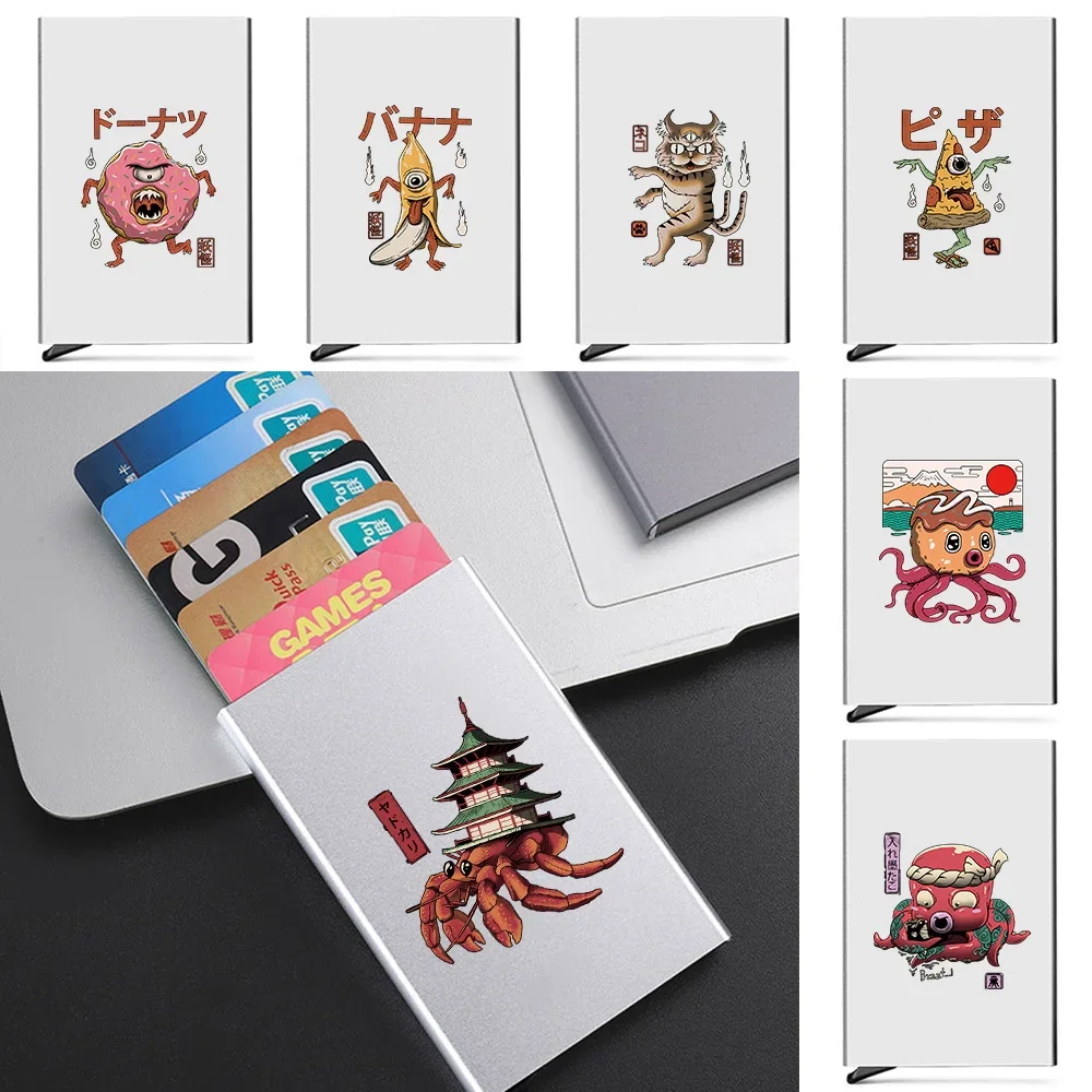 

Mini ID Credit Men's Card Holder Cute Monster Print Brand Luxury Wallet Anti Rfid Blocking Protected Magic Slim Money Case 2026