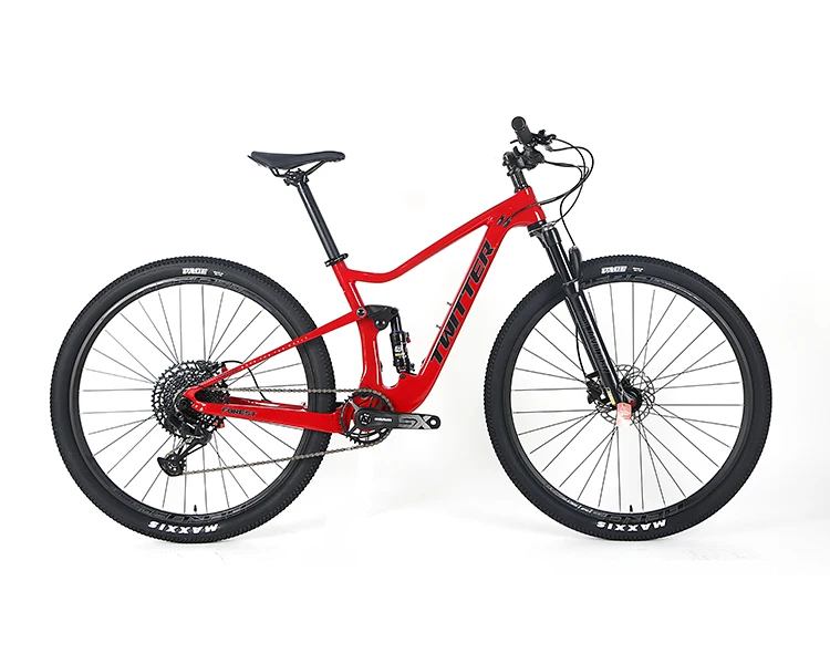 27.5/29Inches Hydraulic brake Soft tail carbon fiber Mountain bike 12Speed Full suspension Dual shock absorption FreerideBicycle