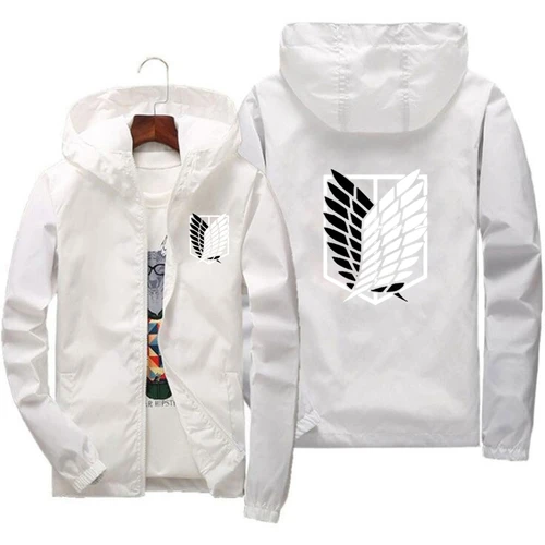 Imagen 2 del producto Attack on Titan-chaqueta con capucha para hombre, chaqueta ligera y cómoda con cremallera para viajes al aire libre, primavera y otoño, senderismo y acampada