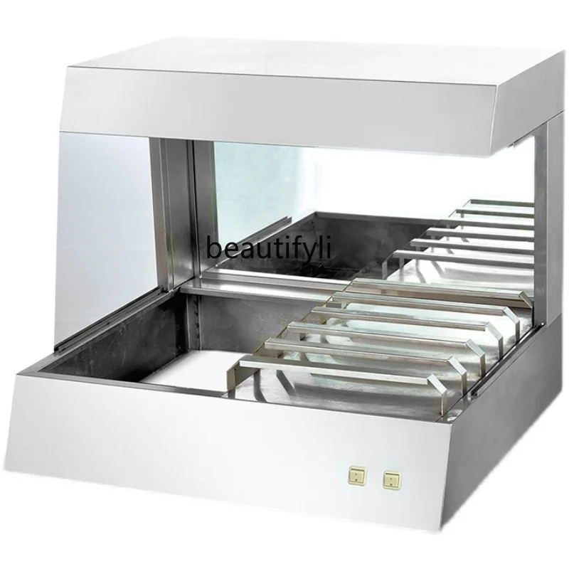 Commercial  Workstation Desktop Stainless Steel Fries  Insulation Display Fries Cabinet French Fries Workbench