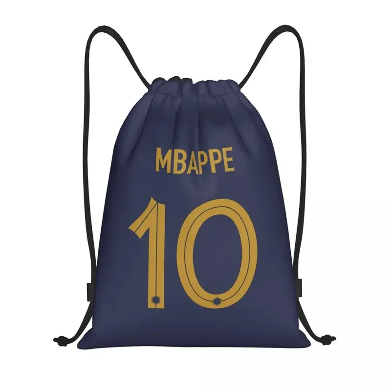 Mbappes-mochila personalizada con cordón para hombre y mujer, bolsa ligera para gimnasio, saco deportivo para viajar