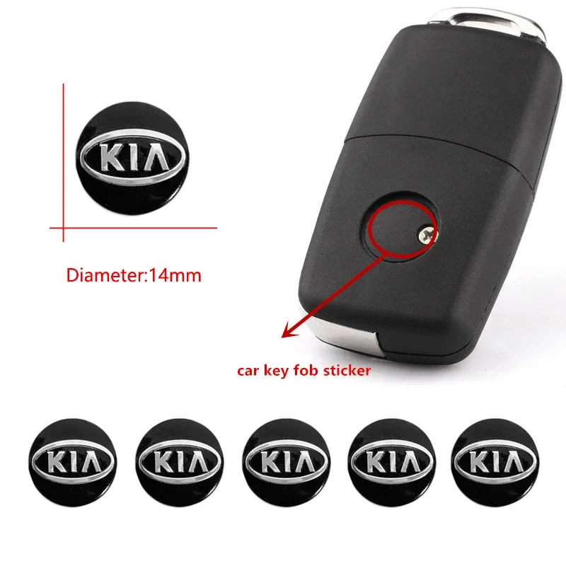 2Pcs 14 16mm Car Remote Key Logo Stickers Decal For K3 K2 K5 Sportage Morning Elantra Rio Forte Cerato Stinger Optima Niro