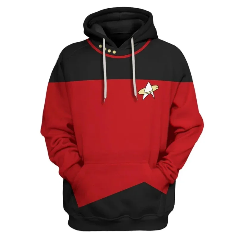 Star Cosplay Trek: Picard Print Moletom com capuz adulto pulôver casaco jaqueta adulto masculino com capuz