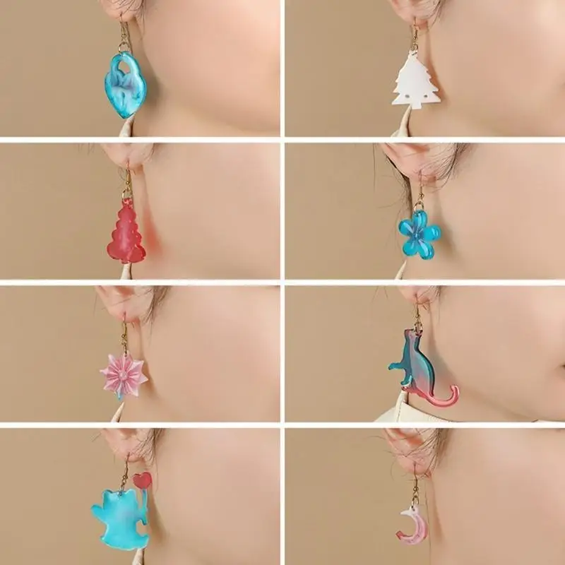 قوالب أقراط السيليكون مناسبة لإنشاء قلادة وأقراط فريدة من نوعها #2