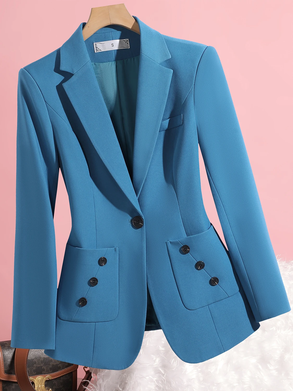 

Elegant Professional Women's Suit Jacket Slim Fit Commute Versatile Autumn New Arrival Fashion Design Polyester Fiber