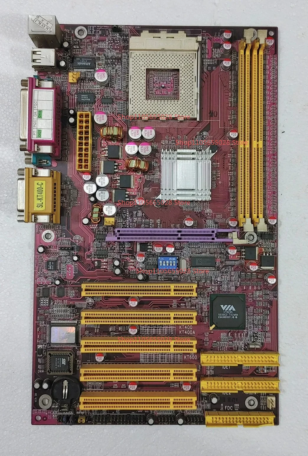 For Socket 462 Main Board SL-KT400-C, All Solid State Capacitors, Support Socket 462 Slot