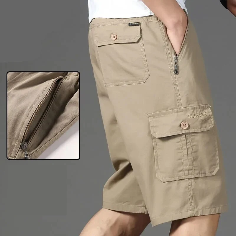 

6XL Big Size Men's Casual Workwear Shorts Fashion Loose Straight Cargo Shorts Men Cotton Comfortable Beach Running Short Pants