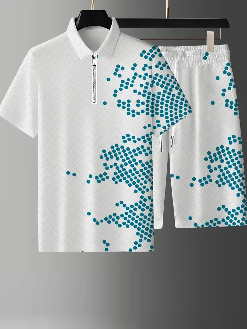 Nuovo Set di Polo con cerniera POLO con cerniera stampata in 3D da uomo + pantaloncini 2 pezzi moda uomo e donna Casual semplice abbigliamento in stile fresco