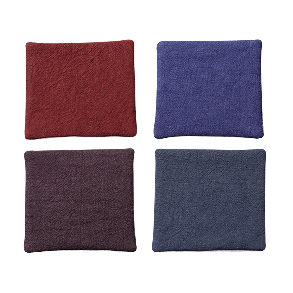 

4Pcs Non-Slip Heat Resistant Cotton Linen Coasters Plain Color Cup Mats Table Protectors for Home Dining