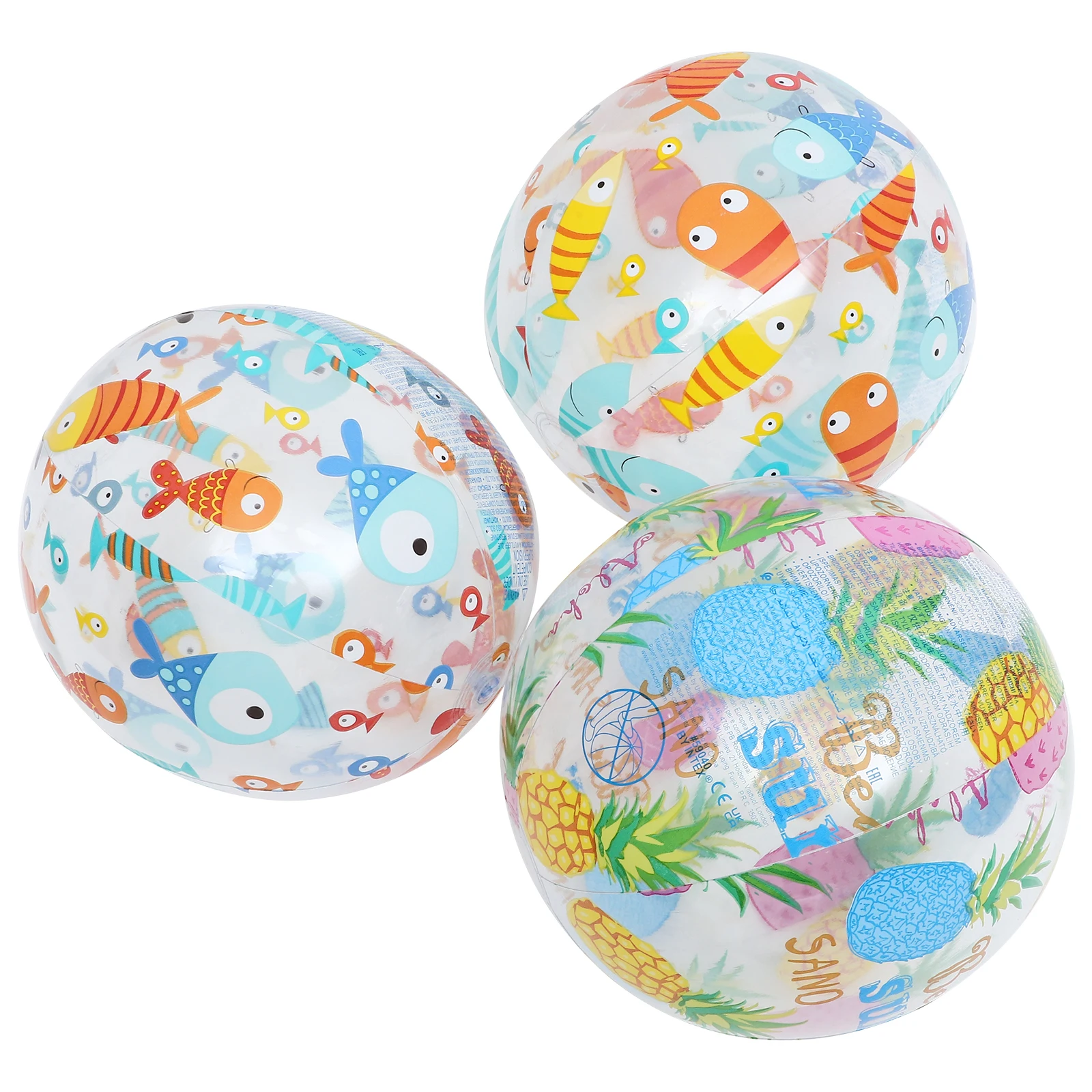 

3 Pcs Inflatable Beach Ball for Kids Bulk Popularity Animal Pool Party Decoration
