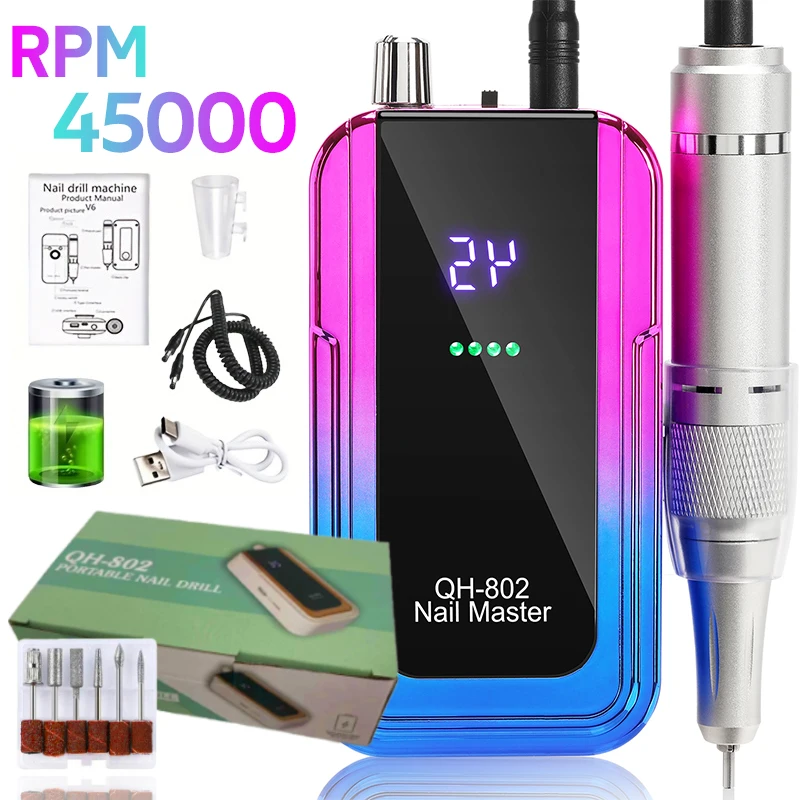 dianabeauty-45000rpm充電式ネイルドリルマシン-ネイルポリッシュリムーバー-ドリルセット-マニキュアサンダー-低騒音-ネイルサロンツール