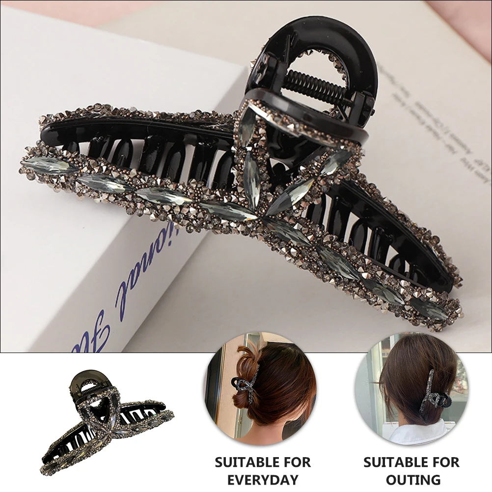 

1pc Rhinestone Acrylic Headdress Long Jaw Clip Acrylic Claw Hair Women Hairpin Easy Women Hair Clip Headdress Wear