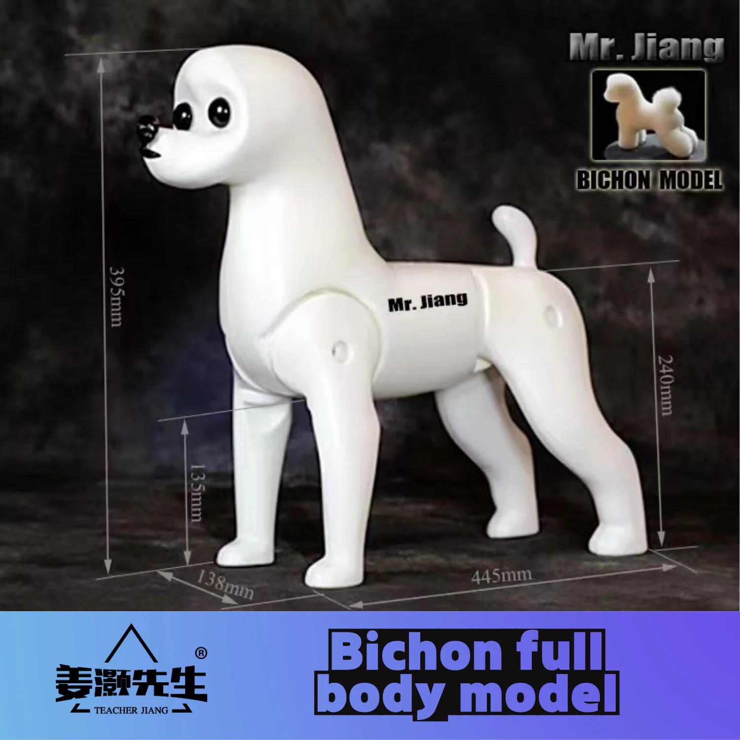 Mr.jiang modello modello Pet Teacher Beauty Modeling Practice modello di cane modello scheletro Standard cane intero corpo capelli finti