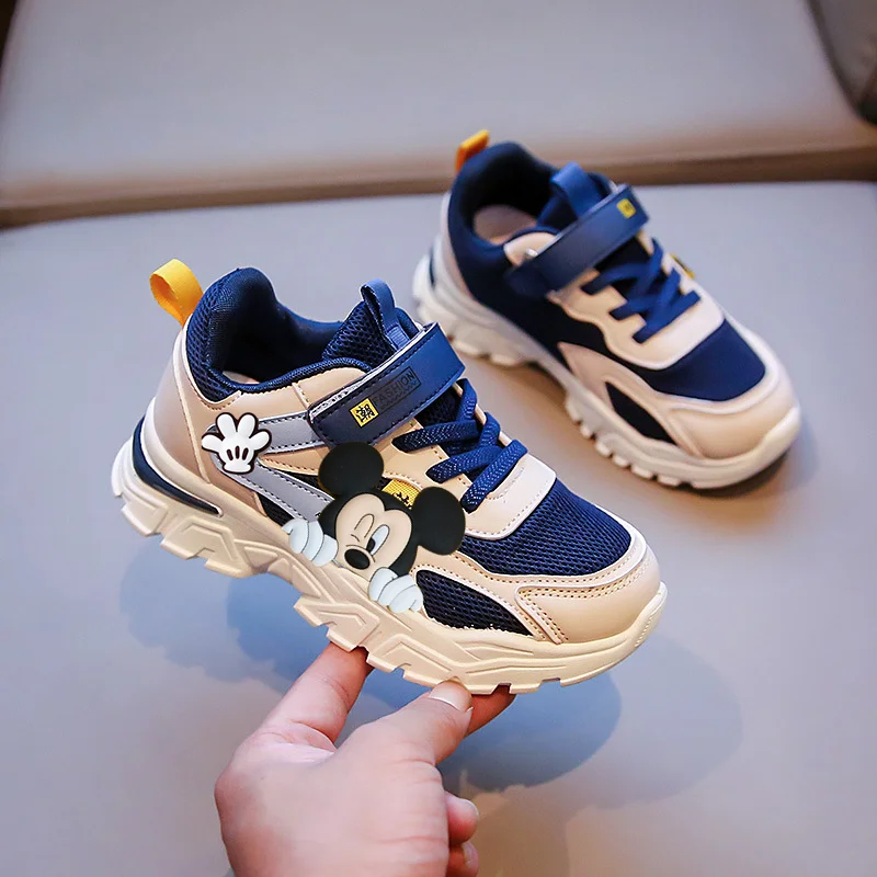 

Children Sneakers mickey mouse Spring/Summer Mesh Medium Women's Breathable Mesh running shoes Disney Boys Casual Shoes