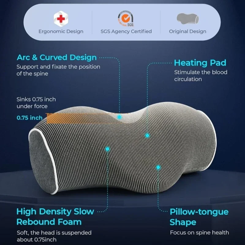 メモリーフォーム頸部枕、頸部リラックス、ゆっくりとしたリバウンド、ネックピロー、鎮痛、睡眠、ヘルスケア、整形外科