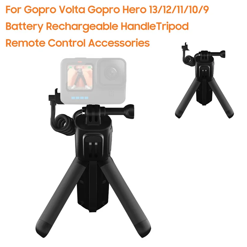 Rechargeable Battery Charging Handle For Gopro Volta Gopro Hero 13/12/11/10/9 Battery Monopod Remote Control Accessories