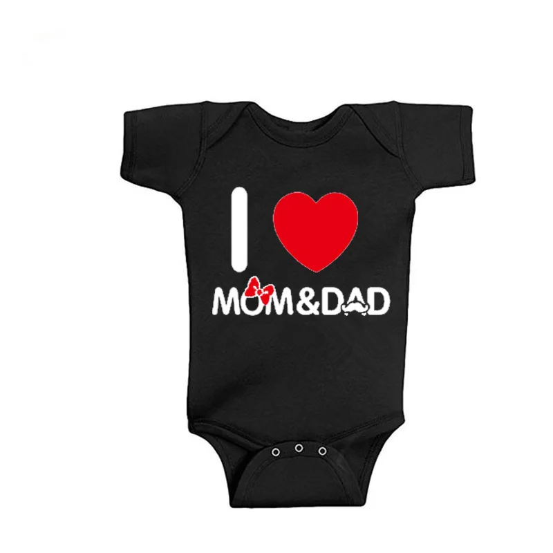 

Pure Cotton I Love Mom Newborn Rompers I Love Dad Baby Romper Twins Matching Bodysuit Summer for 0-24 Months Baby Clothes