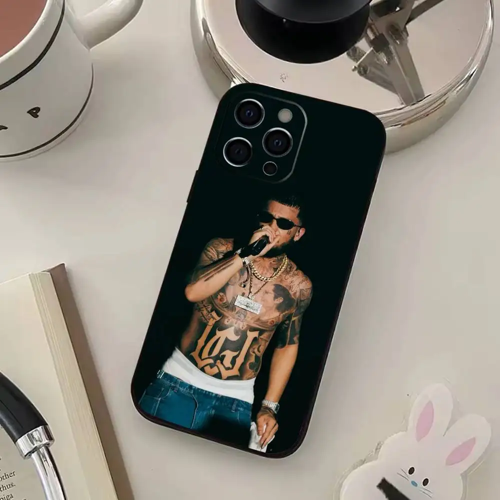 J-Jc Reyes JC REYES Tour 2025 funda de teléfono para iPhone17,16,15,14,13,12,11 Plus,Pro Max funda negra suave