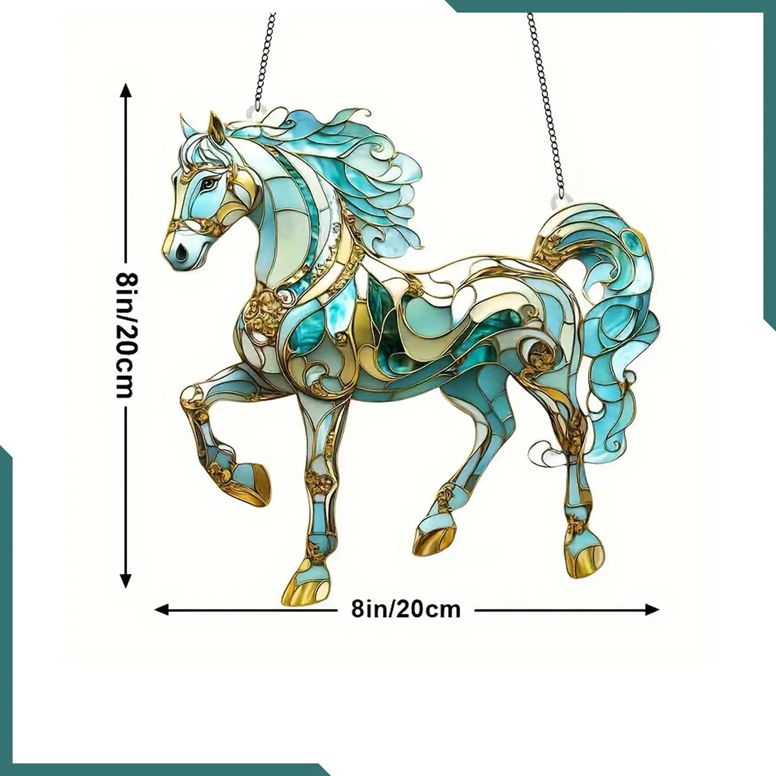 Window Hanging Horse Light Catcher Ornament Waterproof for Mom Women Window