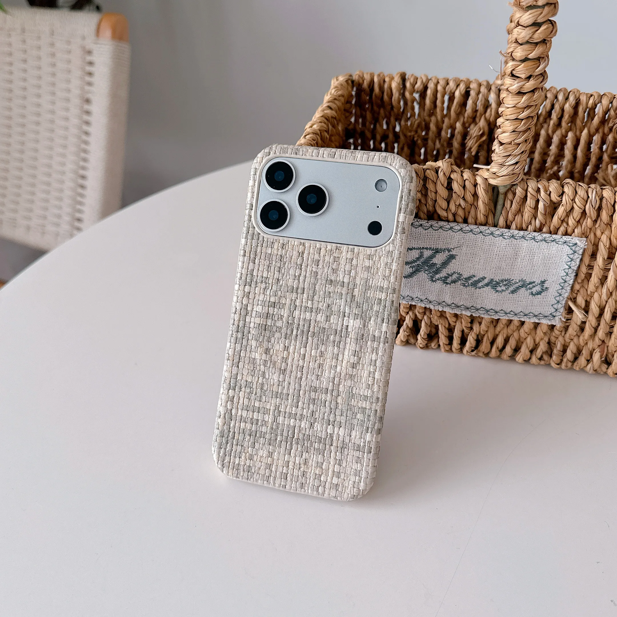 زخرفة نسيج منسوج مغناطيسي لهاتف آيفون 17 برو ماكس 16 15 14 13 برو ماكس بلس لحماية الغطاء الخلفي جراب هاتف