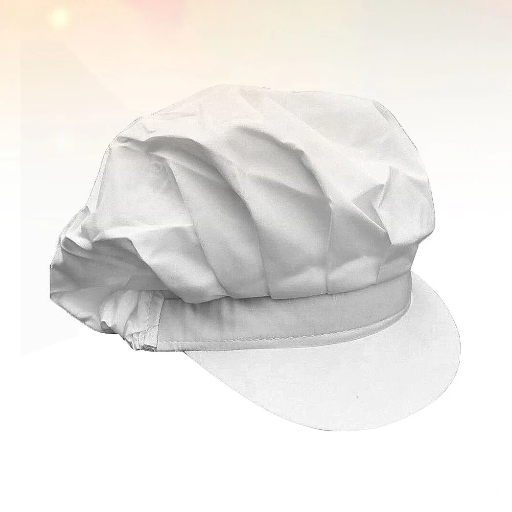 Chapéu de chef de cozinha branco respirável à prova de poeira boné de malha de poliéster oficina de alimentos chapéu de chef boné de trabalho
