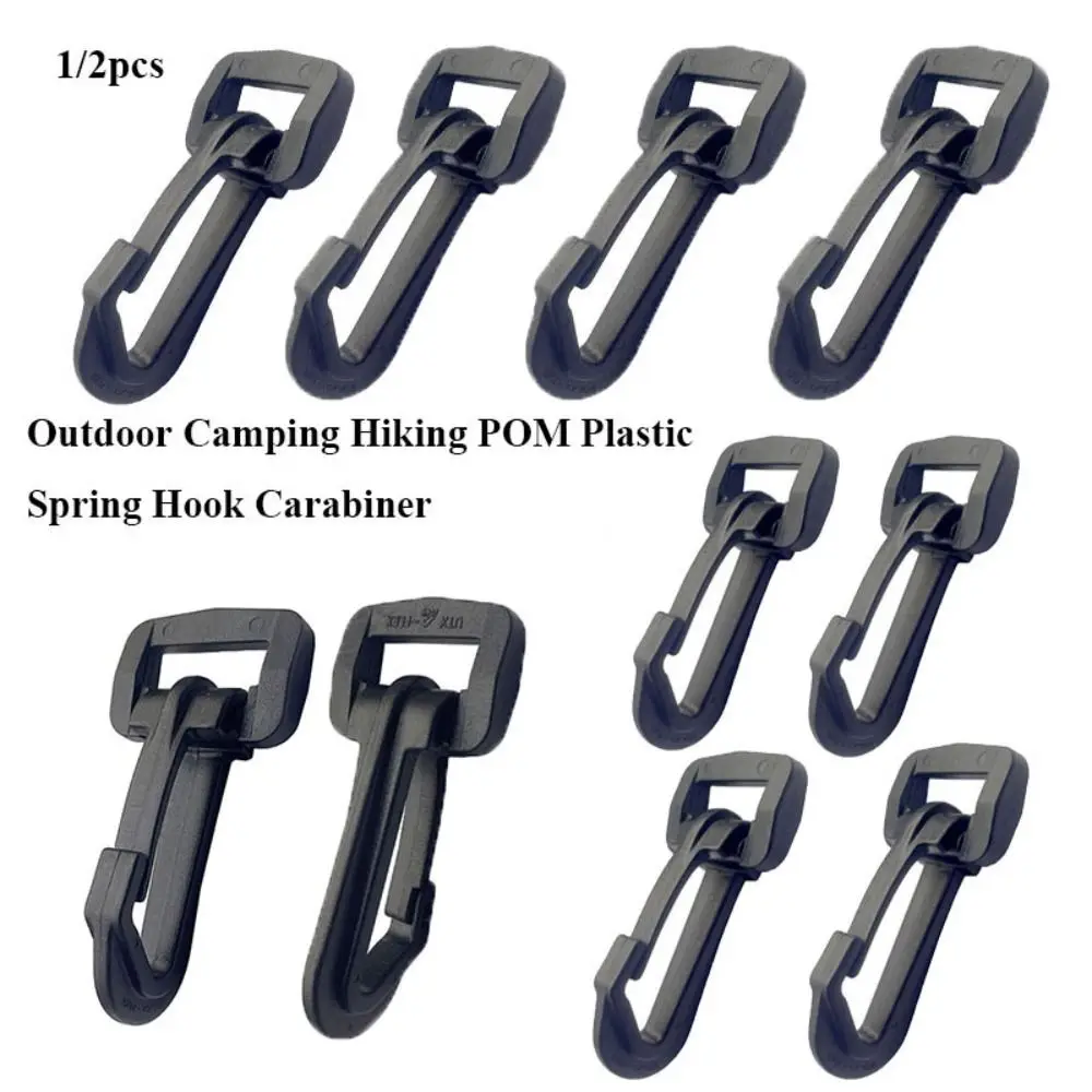 New Black Camping Hiking Keychain 20/25/30/38/50mm Spring Rotating Hook Spring Quickdraws Keychain Outdoor Tool